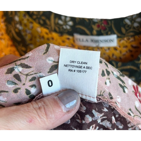 Ulla Johnson Norma Blouse Tropical Silk Blend Top Women Sz 0 Mixed Print Boho - Picture 6 of 10